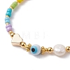 Colorful Glass Seed & Brass Braided Bead Bracelet BJEW-JB10138-04-3