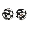 Printed Wood European Beads WOOD-G029-04-2