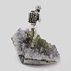 Natural Peridot Cluster & Alloy Miner Model Ornament DJEW-D002-01AS-01-3