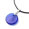 3Pcs 3 Size Lampwork Evil Eye Pendant Necklaces Set with Waxed Cords for Women NJEW-JN03954-8