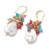 Baroque Natural Keshi Pearl Dangle Earrings EJEW-JE07037-2