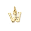 Brass Micro Pave Cubic Zirconia Charms KK-I382-03G-W-1