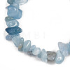 Unisex Chip Natural Aquamarine Beaded Stretch Bracelets BJEW-S143-33-3