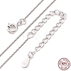 Anti-Tarnish Rhodium Plated 925 Sterling Silver Chain Necklace NJEW-A011-03A-P-3