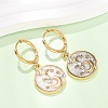 304 Stainless Steel Rhinestone Dangle Hoop Earrings for Women EJEW-F417-01G-01-2