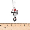 Alloy Siam Rhinestone Dragon Sword Pendant Necklaces NJEW-V005-03AS-3