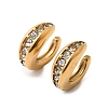 304 Stainless Steel Rhinestone Cuff Earrings for Women EJEW-A165-01G-4