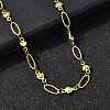 304 Stainless Steel Heart Link Chain Necklaces for Women NJEW-A046-02B-G-1