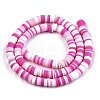 Handmade Polymer Clay Beads Strands CLAY-R089-6mm-093-2