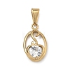 304 Stainless Steel Rhinestone Pendants STAS-A140-05A-G-1