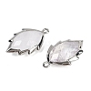 Natural Quartz Crystal Faceted Leaf Pendants G-I375-04P-10-2