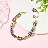 Natural Paua Shell & Amber Beaded Bracelets BJEW-JB14178-1