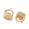 Brass Pave Clear Cubic Zirconia Pendants KK-C168-11G-2