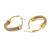 304 Stainless Steel Heart with Mesh Chains Hoop Earrings EJEW-M221-06G-2