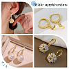 8Pcs 4 Style Brass Micro Pave Clear Cubic Zirconia Hoop Earrings Findings EJEW-BBC0001-20-5