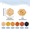 120Pcs 6 Colors 2-Hole Wood Flower Buttons BUTT-TA0001-40C-4