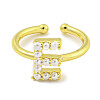 Rack Plating Brass Open Cuff Rings for Women RJEW-F162-01G-E-2