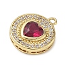 Brass Micro Pave Cubic Zirconia Pendants KK-CBA74BF-12G-01B-2