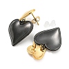 304 Stainless Steel Double Heart Dangle Stud Earrings for Women LS-EJEW-D076-01F-EB-2
