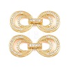 Brass Micro Pave Clear Cubic Zirconia Fold Over Clasps KK-C075-47G-1
