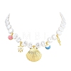 Ocean Brass Pave Cubic Zirconia and Enamel Sea Animals Pendant Necklaces KK-CBA4547-03A-G-4