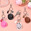 Plastic & Alloy & Faux Suede Tassel Pendant Keychains KEYC-YW00304-02-5