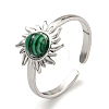 304 Stainless Steel Synthetic Malachite Cuff Rings G-Z056-01P-02-1