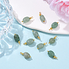 10Pcs Nuggets Natural Green Aventurine Pendants PALLOY-YW00114-07-1
