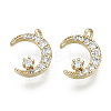 Brass Micro Pave Clear Cubic Zirconia Charms KK-S348-547-NF-1