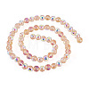 1 Strand Electroplate Transparent Glass Beads Strands EGLA-TADJ0001-15C-1