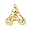 Brass Micro Pave Clear Cubic Zirconia Pendants KK-I476-02G-2