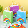 12Pcs 6 Colors Paper Rainbow Printed Carry Storage Tote Bags ABAG-TA0002-05A-5