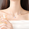 Brass Pave Lilac Cubic Zirconia Pendant Necklaces WG96DED-01-3