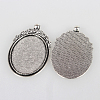 Tibetan Style Alloy Pendant Cabochon Bezel Settings TIBEP-N003-40AS-2