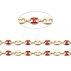 Golden Plated Alloy Enameled Coffee Bean Links Chains LCHA-H004-02G-B-2