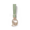 Microfiber & Zinc Alloy & Crystal Rhinestone Keychain KEYC-G062-01E-2