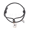 2Pcs Alloy Enamel Ace of Spades Card Charm Bracelets BJEW-JB13424-4