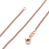 1.5mm Rack Plating Brass Wheat Chain Necklaces for Women Men MAK-L044-57RG-4