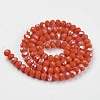 Electroplate Opaque Solid Color Glass Beads Strands X1-EGLA-A034-P8mm-L03-2
