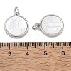 Rack Plating Brass & Natural White Shell Pendants SH-CBA6629-32P-3