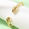Ocean Brass Shell Shape Open Cuff Bangles for Women KK-CBAF3A5-09G-1
