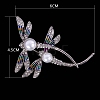 Dragonfly Alloy Rhinestone Brooch PW-WG859D6-01-4