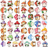 50Pcs Mushroom PVC Waterproof Self-Adhesive Stickers PW-WG59251-01-5