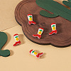5Pcs Boot Baking Paint Glass Enamel  Beads LAMP-TADJ0001-08I-5