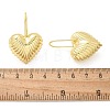 Textured Heart Brass Dangle Earrings EJEW-B132-04G-5