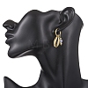 Brass Shell Shape Hoop Earrings EJEW-JE06738-2