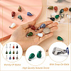 Fashewelry 24Pcs 12 Styles Teardrop Natural & Synthetic Gemstone Pendants G-FW0001-35-4