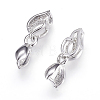 Long-Lasting Plated Brass Micro Pave Cubic Zirconia Ice Pick Pinch Bails X-ZIRC-F063-03P-2