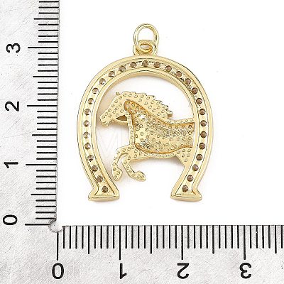 Brass Micro Pave Clear Cubic Zirconia Pendants KK-B177-05C-G-1