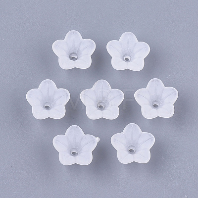 5-Petal Transparent Acrylic Bead Caps FACR-T001-10-1